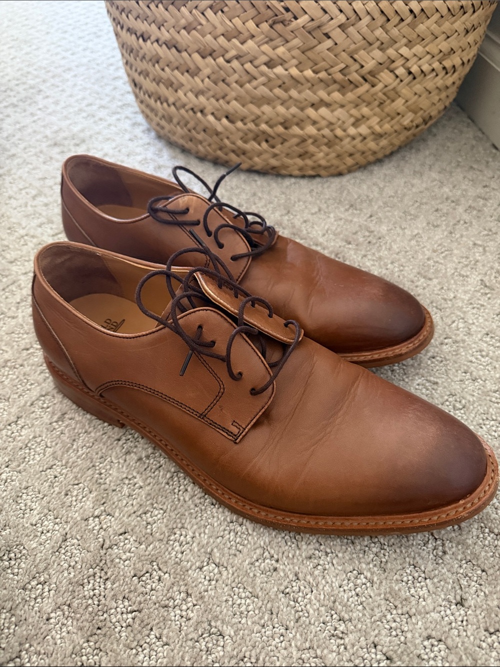Warfield & Grand Men's Cognac Brown Leather Derbys